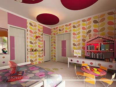 childern bedroom 3d interior design